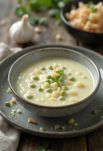 Salsa al pepe verde e aglio servita