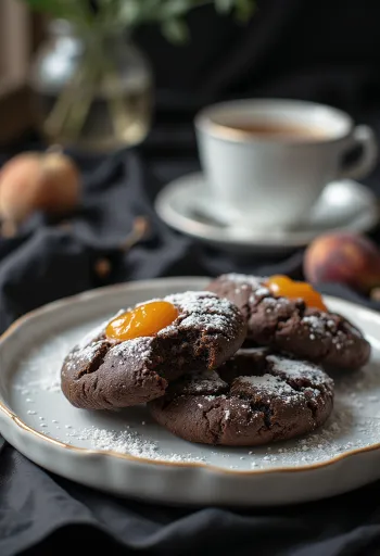 Biscotti Linzer al cacao serviti
