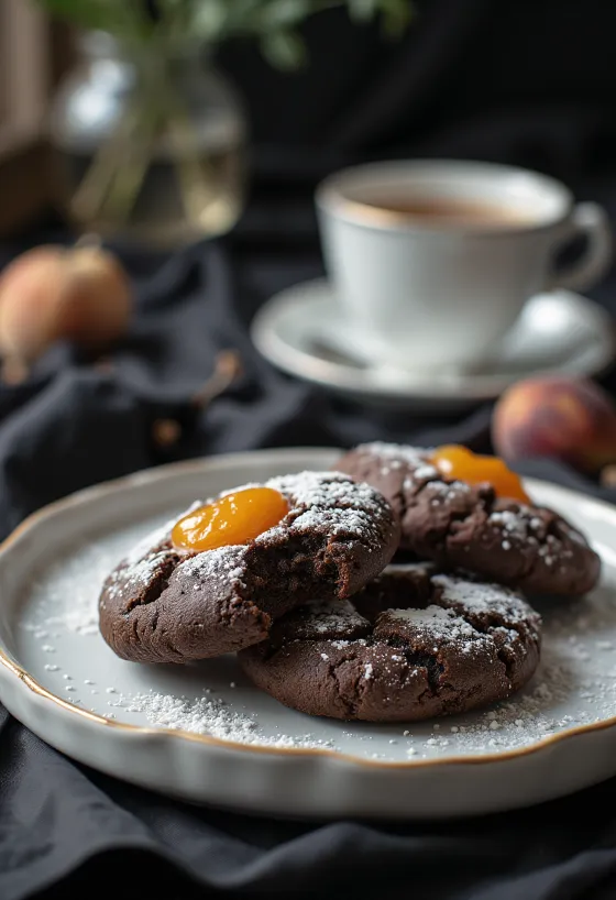 Biscotti Linzer al cacao serviti