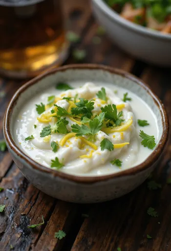 Salsa cocco e lime servita con pesce grigliato