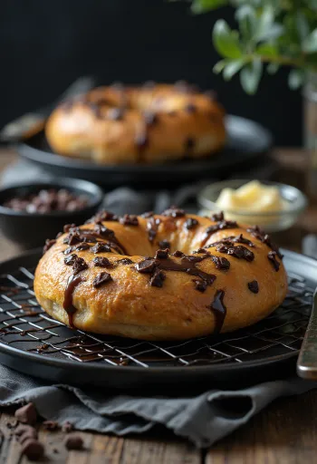 Bagel al cioccolato serviti