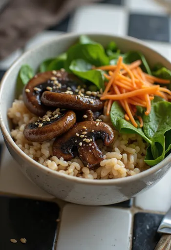 Buddha Bowl vegana ai funghi servita
