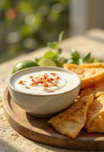 Salsa al latte di cocco e lime servita