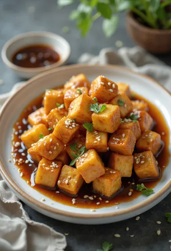 Tofu croccante in salsa all'aglio