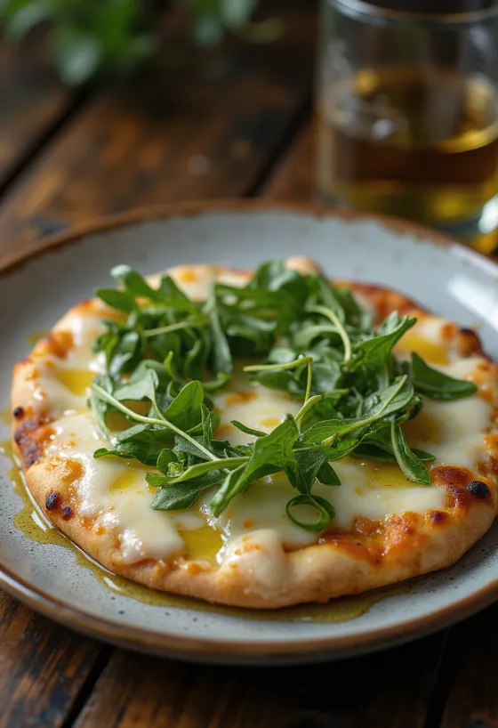 Pizza Bianca con Rucola e formaggi