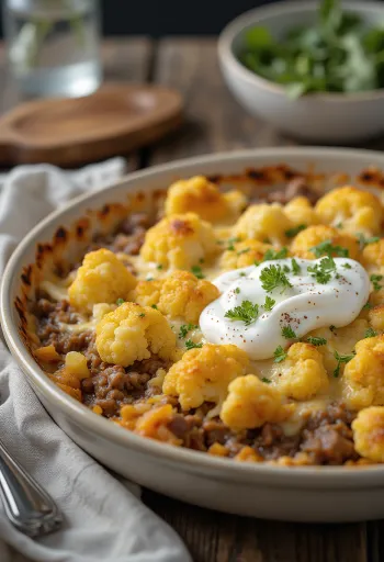 Sformato di cavolfiore con carne macinata e formaggio