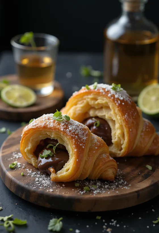 Croissant alla tequila serviti