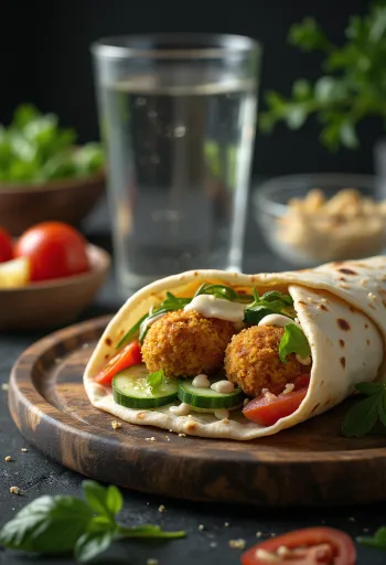 Wrap di falafel alle patate dolci con verdure