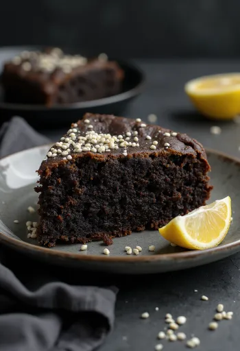 Torta di semi di papavero Keto servita