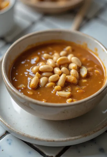 Salsa Satay alle arachidi servita con spiedini grigliati