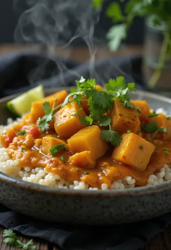 Curry di Zucca con Base di Quinoa