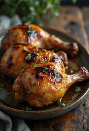 Fusi di tacchino alla griglia serviti con erbe fresche e verdure arrosto.