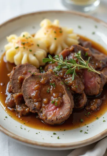 Sauerbraten servito