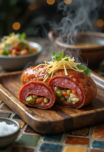 Abai Soondae servito, affettato, con ricco ripieno