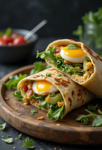 Wrap di melanzane grigliate con verdure fresche e hummus