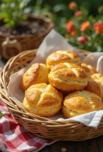 Pogácsa alle patate cotte dorate, con crosta croccante