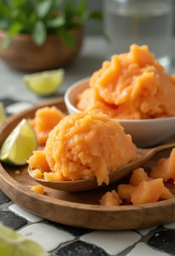 Sorbetto alla papaya dessert rinfrescante fatto in casa