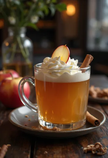 Cider caldo alla grappa di mele con panna