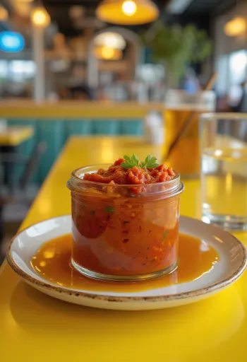 Salsa Harissa servita con verdure grigliate