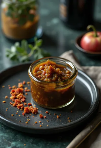 Vinaigrette senape, peperoncino e aceto balsamico servita