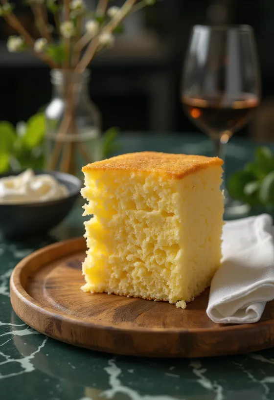 Pan di Spagna classico servito