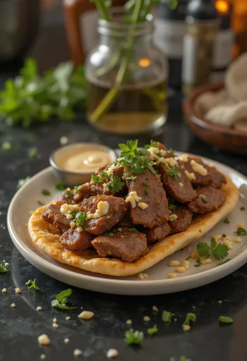 Shoarma di agnello con verdure fresche e yogurt