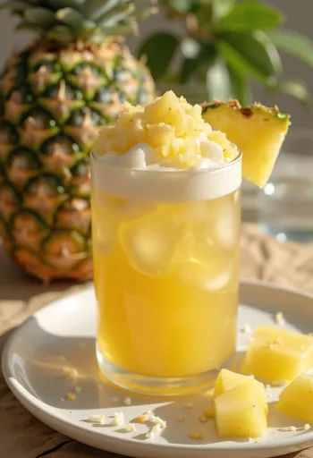 Cider ananas e cocco con ghiaccio