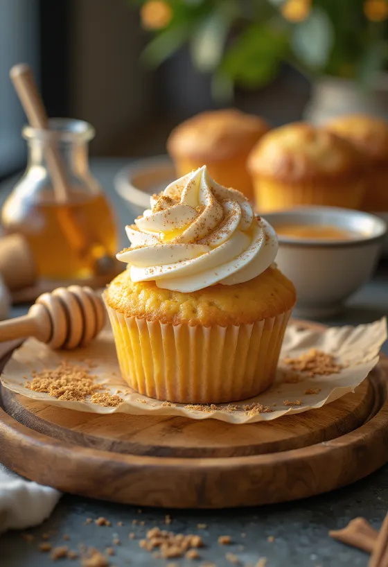 Cupcake al miele con crema al mascarpone