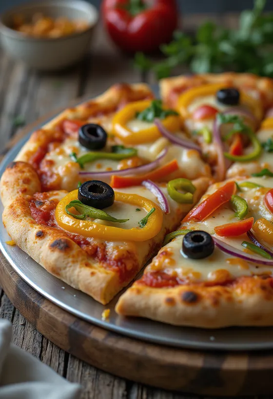 Pizza in stile cileno con spezia ají merkén e formaggio cileno