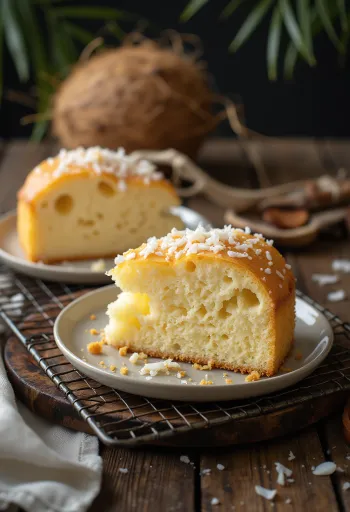 Pan di Spagna al cocco servito