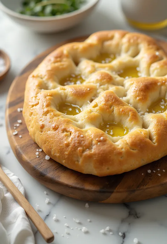 Focaccia con lievito madre servita
