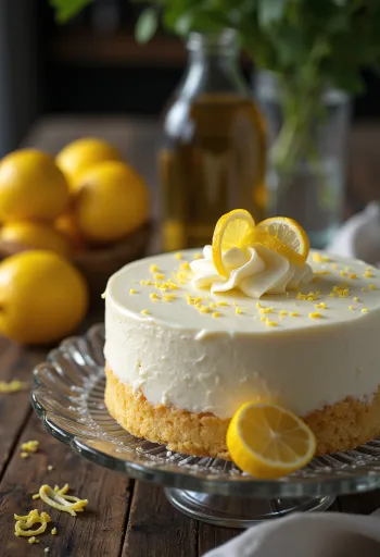 Torta mousse al limone decorata