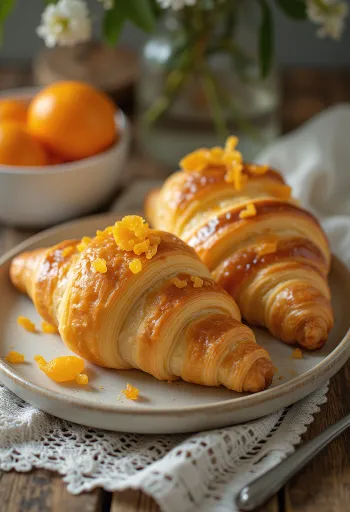 Croissant all'arancia candita serviti