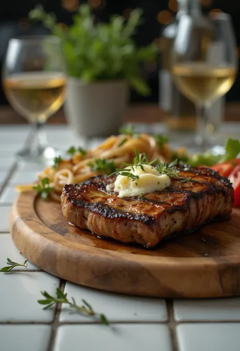Filetto di canguro alla griglia servito con verdure arrosto