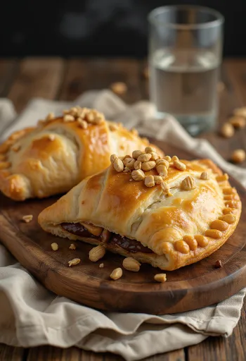 Calzone burro di arachidi filante appena aperto
