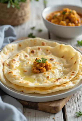 Roti indiano appena fatto servito