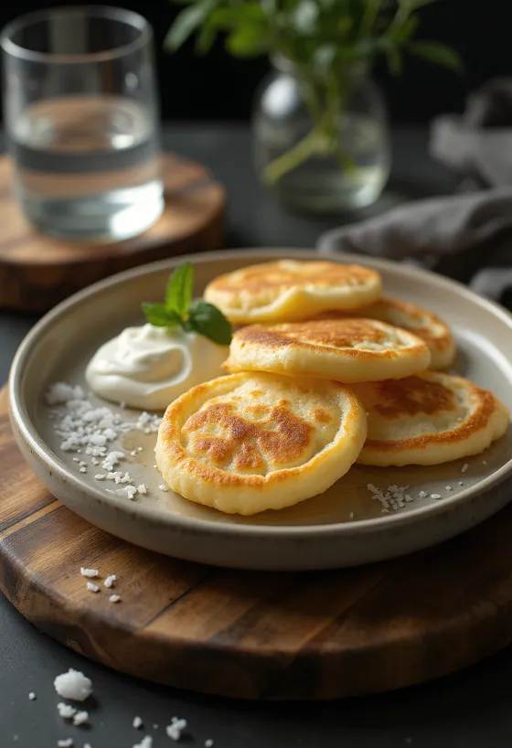 Pancake alla vodka serviti