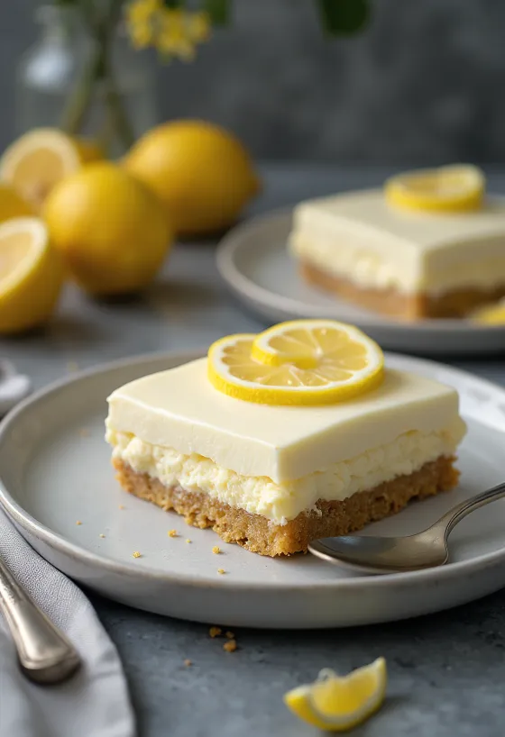 Torta sogno al limone servita