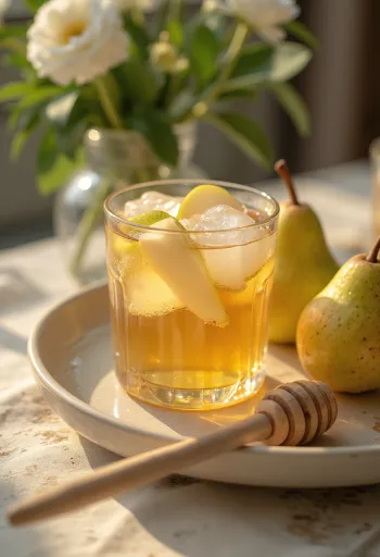 Sidro irlandese alla pera servito fresco