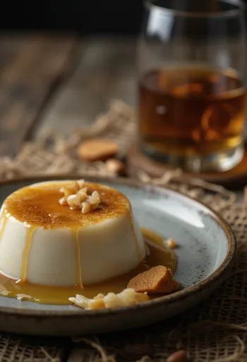 Panna cotta al Whiskey servita