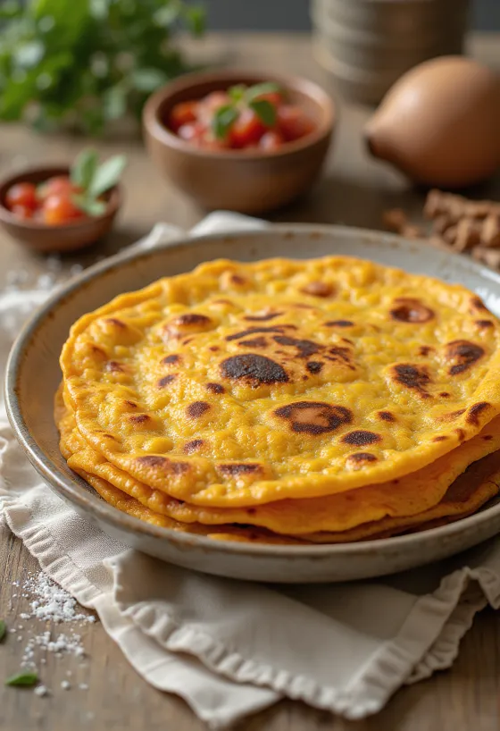 Tortilla di patate dolci servita