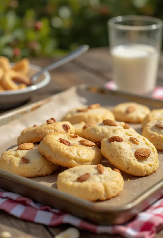 Biscotti alle mandorle serviti