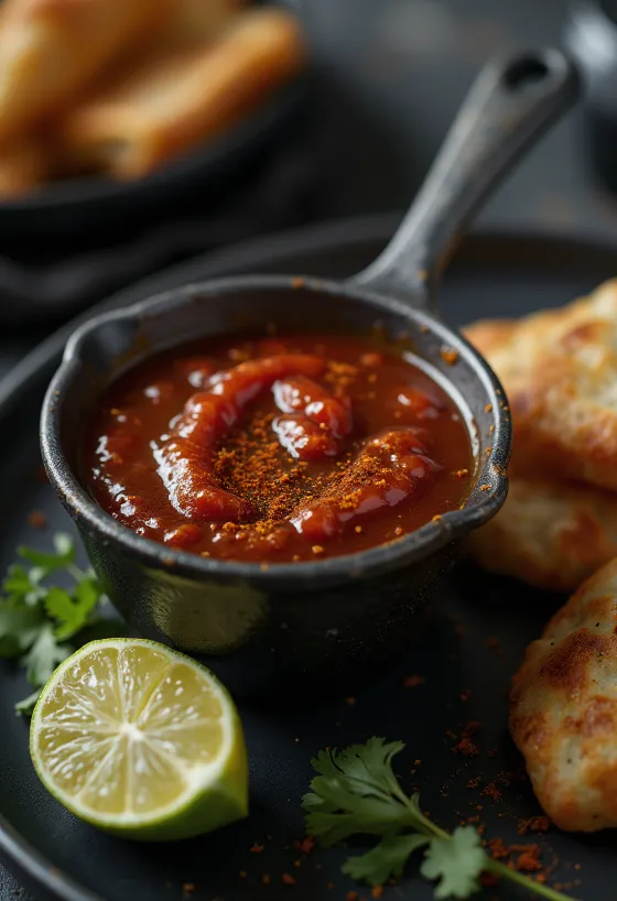 Salsa barbecue al miele, limone e tequila servita