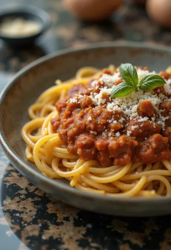 Spaghetti alla Bolognese, classica pasta italiana con sugo di carne al pomodoro