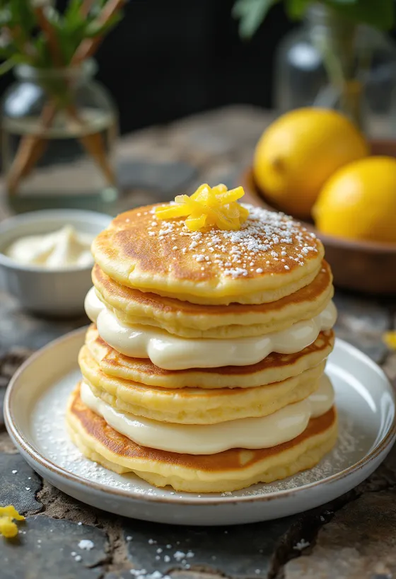 Torta di crêpes alla ricotta servita su un piatto