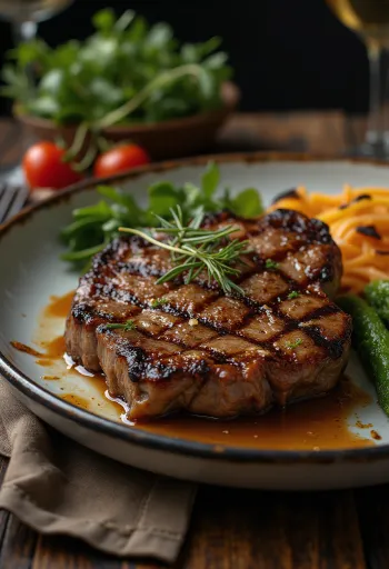 Bistecca di canguro alla griglia servita