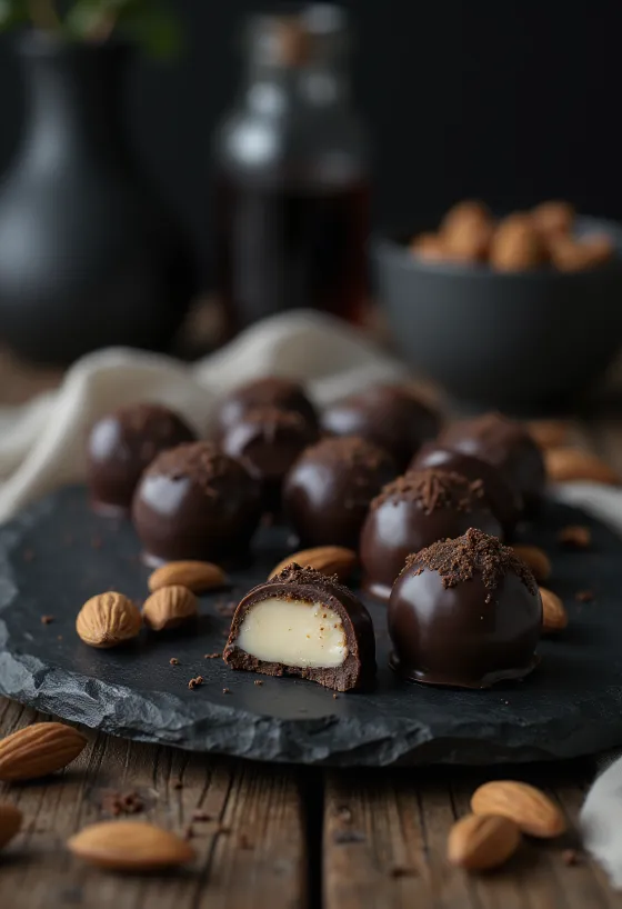 Bonbon al marzapane serviti
