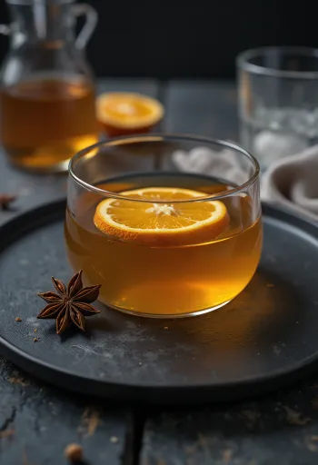 Cider speziato al miele in bicchiere resistente al calore