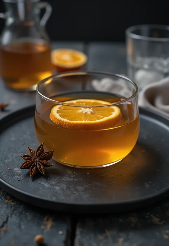 Cider speziato al miele in bicchiere resistente al calore