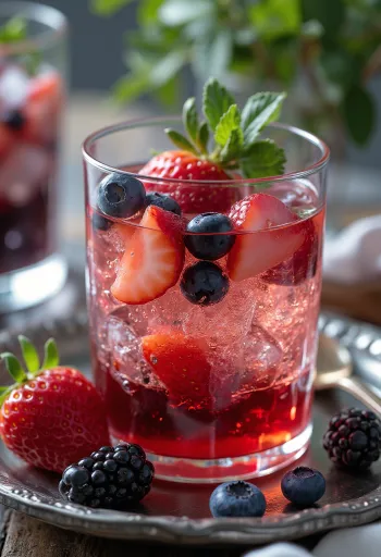 Sidro ai frutti di bosco con frutti rossi freschi